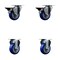 Service Caster 3.5'' Blue Poly Wheel Swivel Top Plate Caster Set with 2 Posi Brakes 2 Rigid, 4PK SCC-20S3514-PPUB-BLUE-PLB-2-R-2 - alternate 1